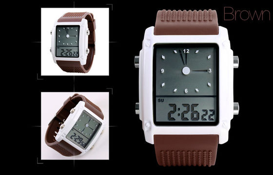 Analoge Uhr LCD, Uhren Frauen-Doppelzeit-Warnungs-Digital LCD