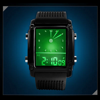 Eilschritt-Zone glänzen Kunststoffkoffer ABS analoge Uhr LCD